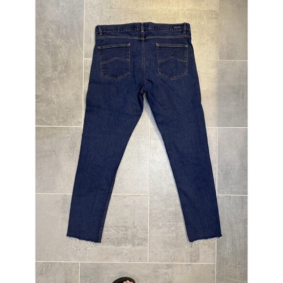 Patagonia Jeans Womens 31 Blue Slim Fit Mid Rise Dark Wash Stretch Denim Raw Hem - Picture 2 of 11